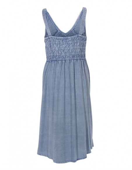 Embroidered stone wash dress