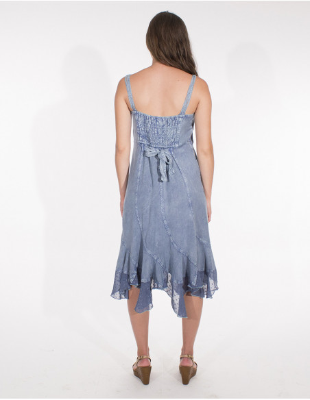 Stone originale en stone wash pour femme avec plumetis couleur jean