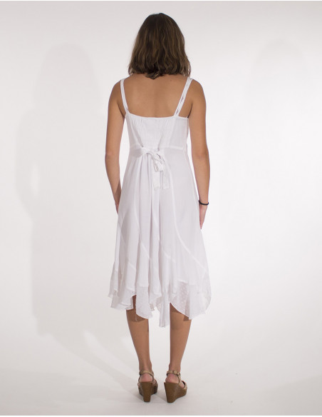 Stone originale en stone wash pour femme avec plumetis couleur blanc