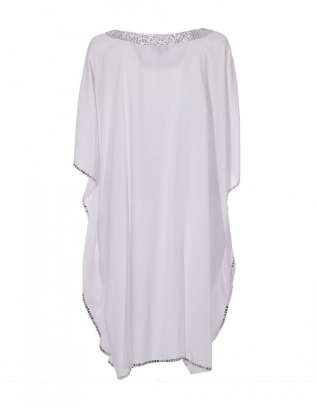 Robe poncho à sequins argentés