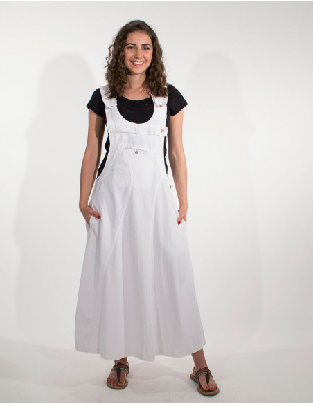 robe unie de style tablier pour femme