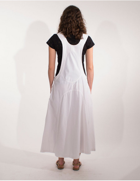 robe unie de style tablier pour femme