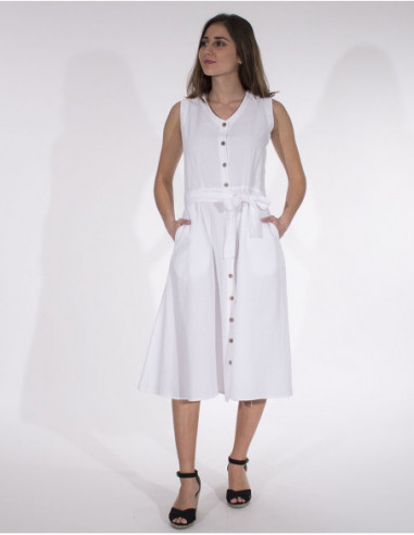 Plain white vintage midi dress