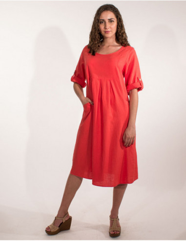 Casual large dress 3/4 sleeves