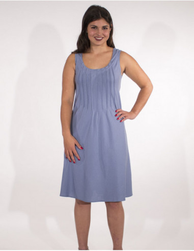 Robe débardeur basique en lin et viscose unie corail