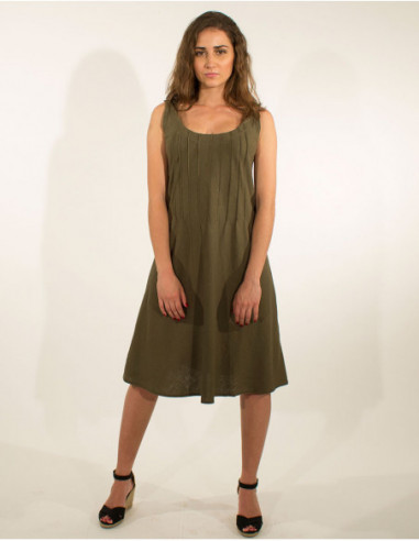 Simple tank top dress in linen & viscose