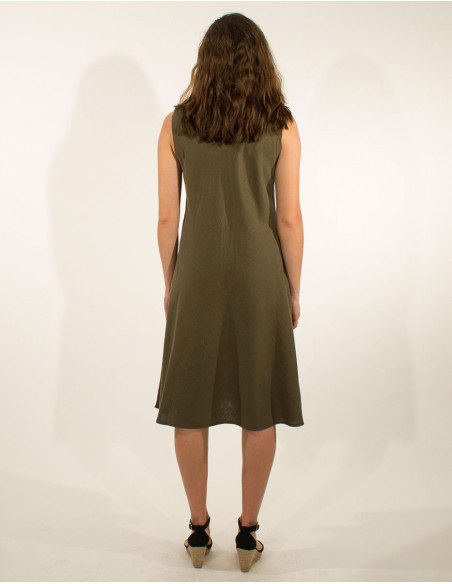 Simple tank top dress in linen & viscose