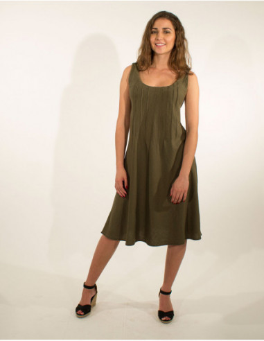 Simple tank top dress in linen & viscose