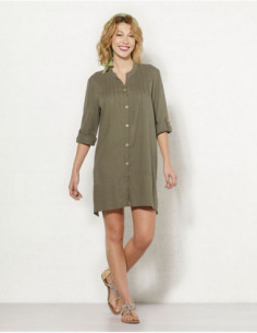 Plain shirt dress in linen...