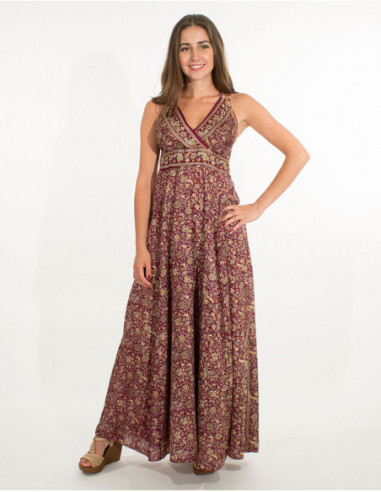 Robe élégante longue croisée dans le dos