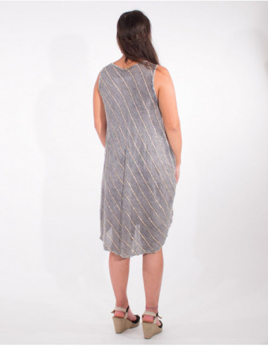Robe de plage originale avec fils dorés gris