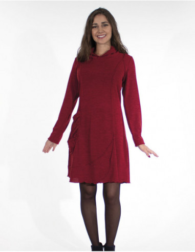 Robe hiver originale chaude bordeaux