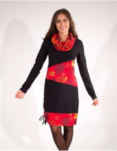 Black and red asymmetric dress
