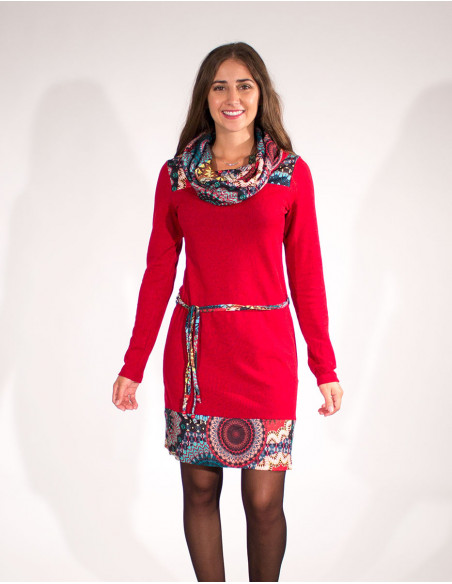 Colourful winter dress