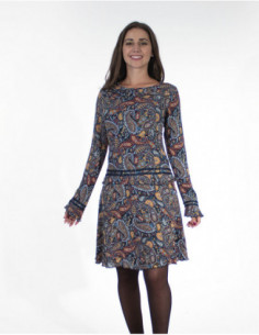 Robe courte originale hiver imprimé cachemire