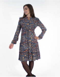 robe hiver mi longue imprimé cachemire