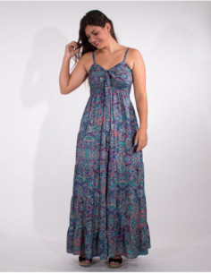 Robe longue hippie chic à fines bretelles élégante