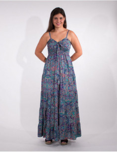 Robe longue hippie chic à fines bretelles élégante 2