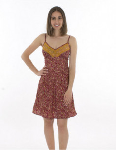 Robe de plage  légère à fines bretelles fuchsia