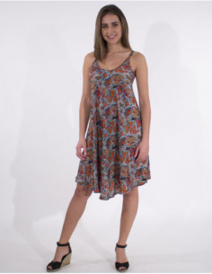 Short summer dress in fan...