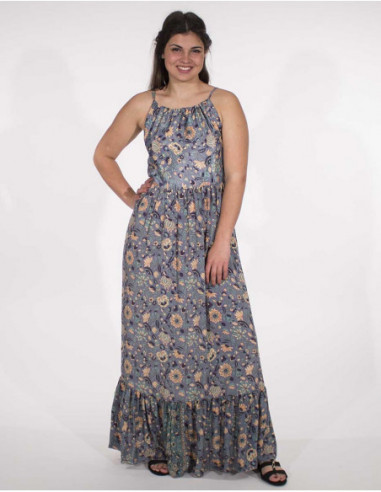 robe longue originale imprimé fleuri