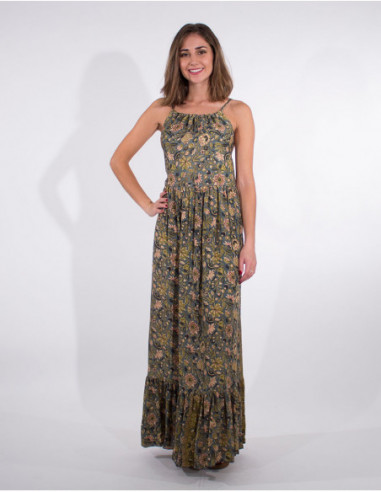 robe longue originale imprimé fleuri