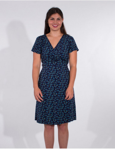 Wrap dress with short sleeves
