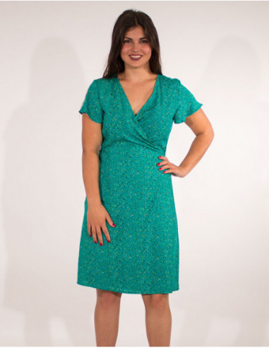 Wrap dress with short sleeves