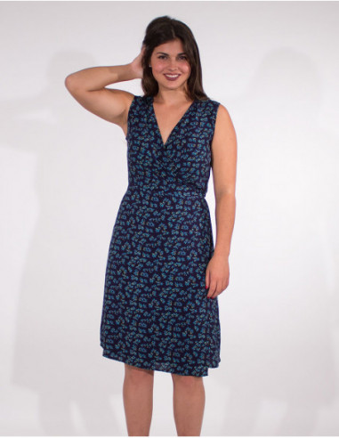 Robe courte portefeuille basique sans manches