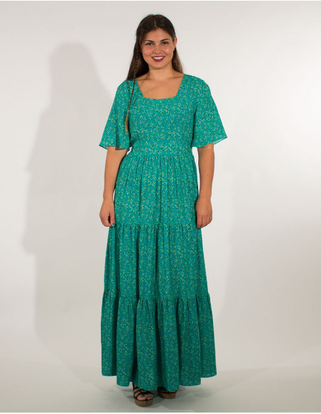 Long dress with short sleeves