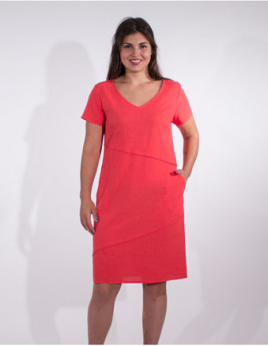 Plain dress with short sleeves