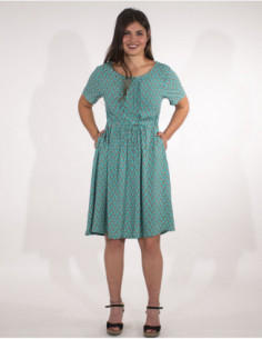 Robe courte à manches courtes et lien de ceinture 2