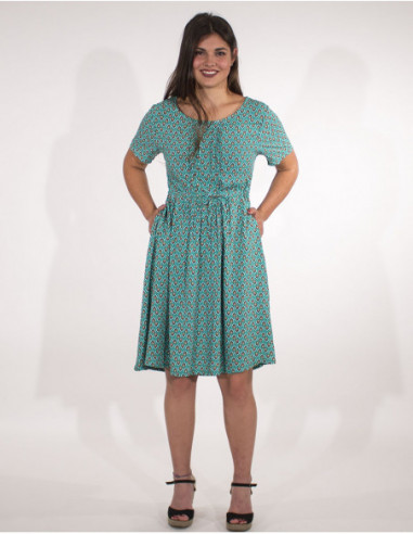 Slim-fitted under-bust dress with short