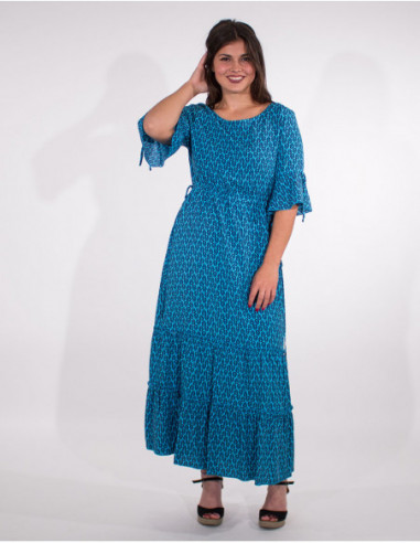 robe longue romantique a volants manches 3/4t type espagnole