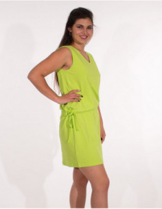 robe basique courte sans manches coulissant à la taille 2