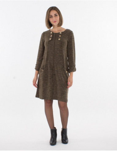 Basic mid-length mottled dress