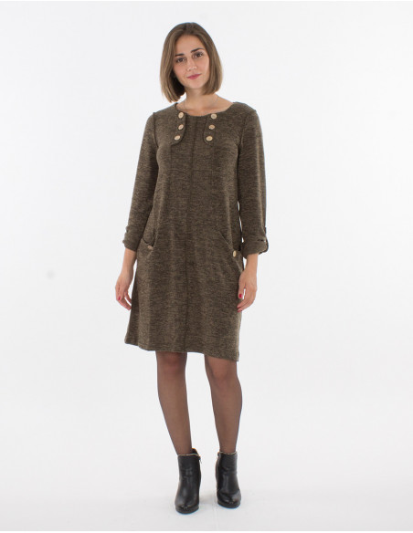 Basic mid-length mottled dress
