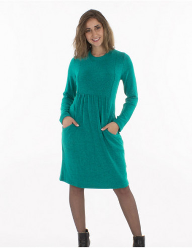 Soft knee length dress with pockets