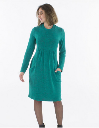 Soft knee length dress with pockets