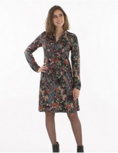 Flower print skater dress