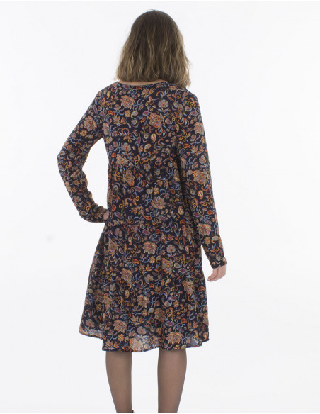 Square neck mid-length dress