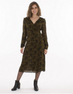 Robe midi paréo chic et féminine avec motif fleurs originales