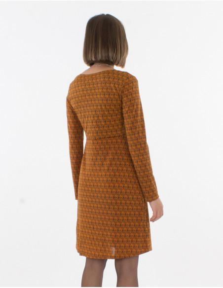 Bamboo print short dress