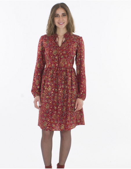 Robe patineuse courte motif bohème