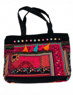 Ethnic colorful velvet tote... 2
