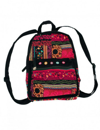 Petit sac à dos en velours ras ethnique