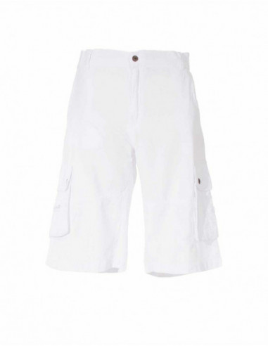 Short bermuda en coton basique avec poches cotés blanc