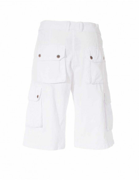 Short bermuda basique homme pour l'été en coton blanc