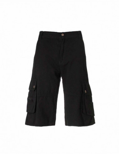 Short bermuda en coton basique avec poches cotés noir
