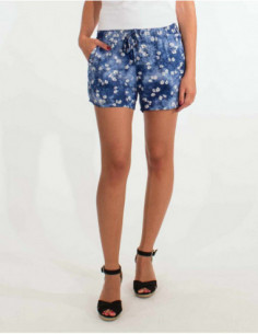 petit short léger original pour l'été bleu et blanc